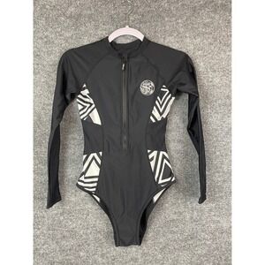 AXESEA One Piece Swimsuit Kids Size 4 Black Excellent Long Sleeve Rash Guard
